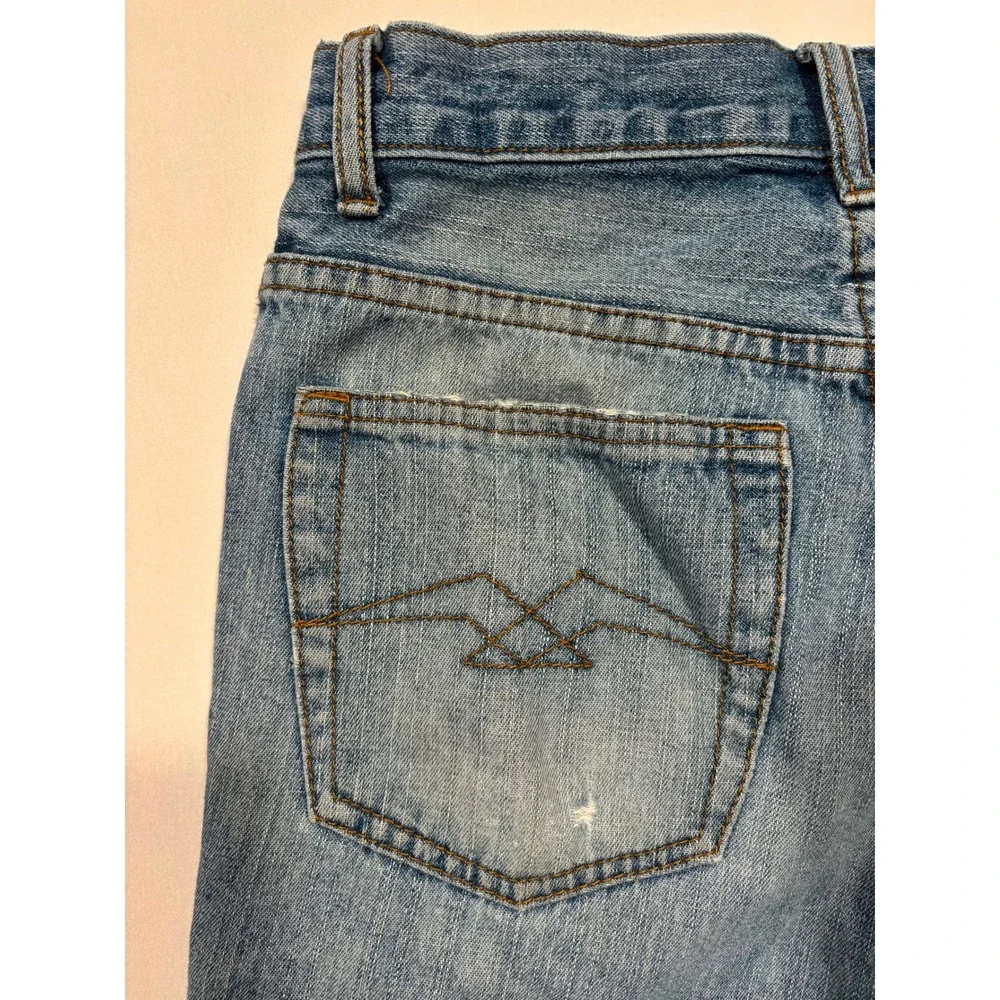 Golden Denim Straight Leg Jeans Medium Wash Distressed Size 28 Vintage Style
